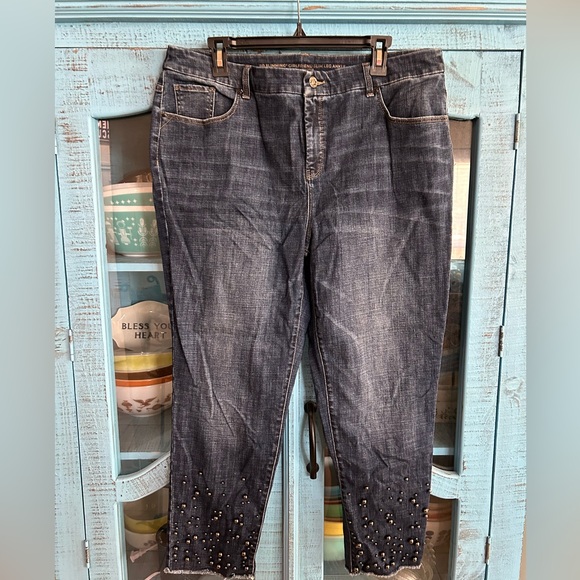 Chicos So Slimming Girlfriend Slim Ankle Jeans Size 16R - Picture 1 of 2